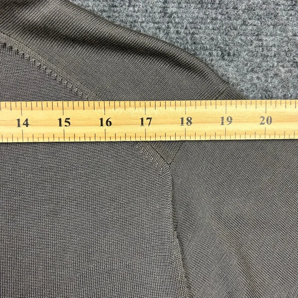 Banana Republic Silk Blend Polo Shirt Mens L Brown Short Sleeve Johnny Collar